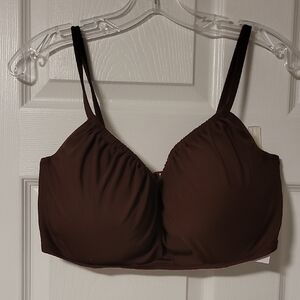 Shade And Shore Brown Swimsuit Bikini Top Matching Bottoms Listed Also.